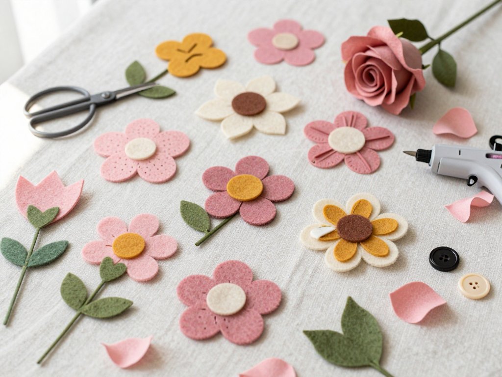 Felt Flowers for Beginners: No-Sew Fabric Blooms