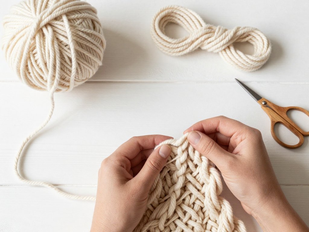 Finger Knitting: Chunky Yarn Without Needles