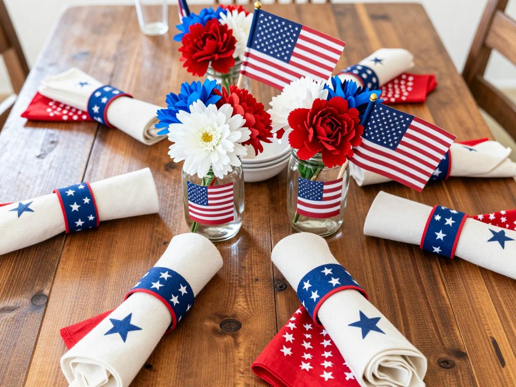 Patriotic 4th of July Table Decor and Centerpieces