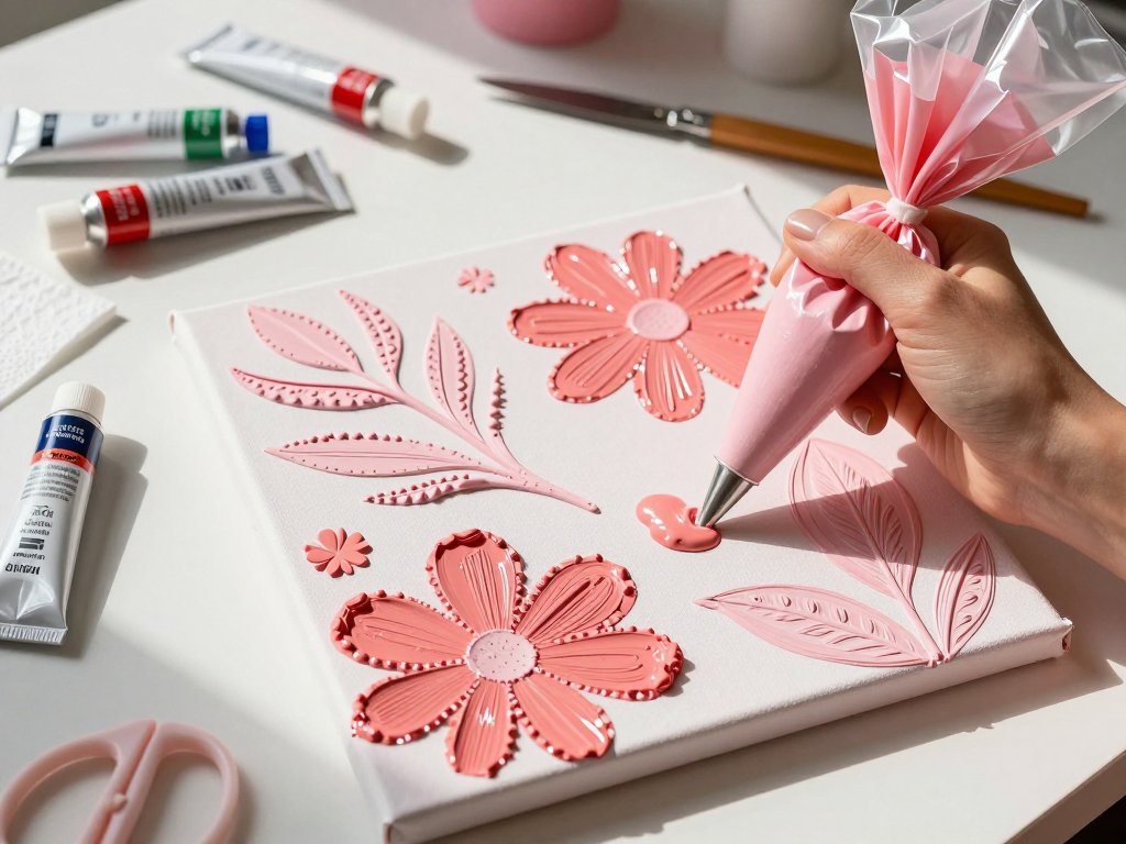 Piped Acrylic Paint Art: Create Gorgeous Dimensional Designs