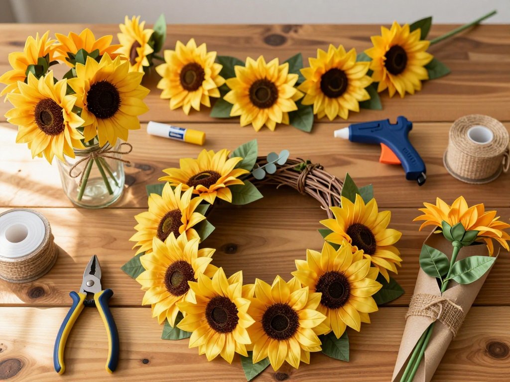 Sunflower Crafts: Dollar Store Summer to Fall Decor