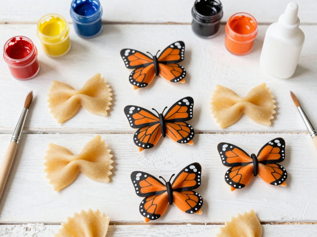 Bow-Tie Pasta Monarch Butterflies: A Magical Craft Project