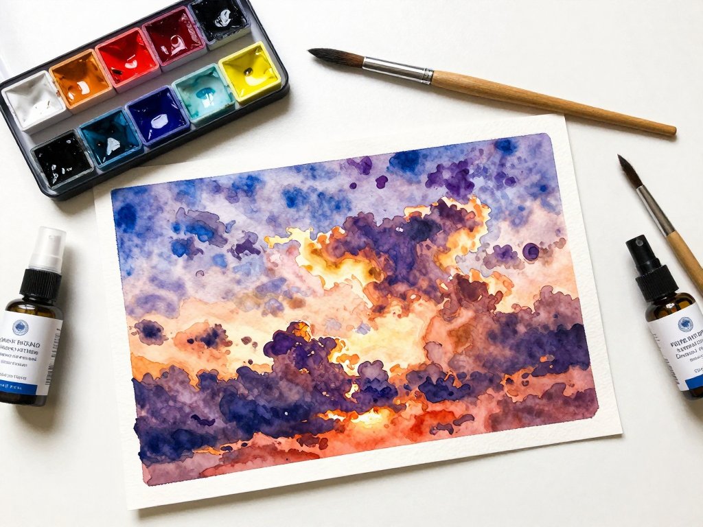 Watercolor Sky Techniques: Clouds, Sunsets, Storms